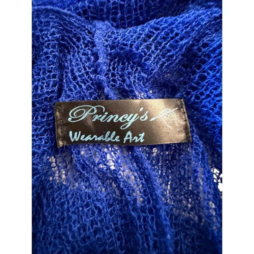 Nordstrom blue artistic scarf wrap